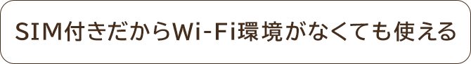 SIM付きだからWi-Fi環境がなくても使える