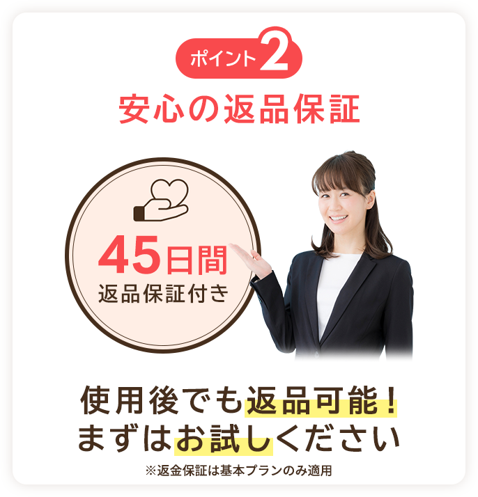 安心の返品保証