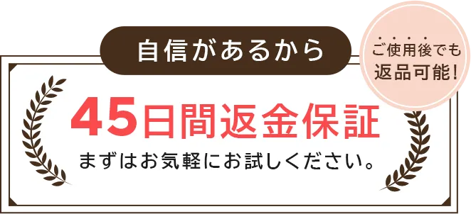 自信があるから45日間返金保証